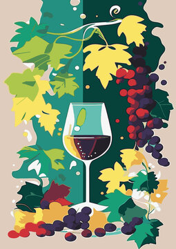 1. Celebrate the autumn wine festival with this set of backgrounds featuring grapevine frames and colorful psychedelic art, perfect for creating posters and cards.
2. Get creative with this collection