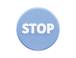 Stop icon 3d rendering vector illustration