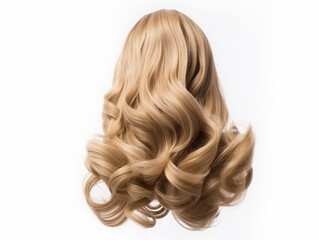 Naklejka premium Hair For Women Artificial Hair back view on white background. Generative AI