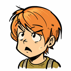 Obraz premium Illustration of a disappointed young boy