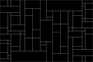 Mondrian style of pattern. Design lines white and black colors. Design print for illustration, texture, textile, wallpaper, background. Set 3