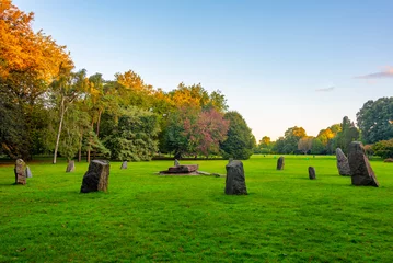 Fototapeten Gorsedd Stone Circle at Bute park in Cardiff, UK © dudlajzov