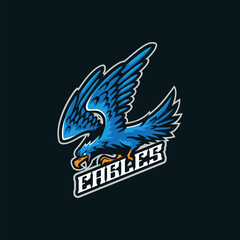Eagles mascot logo design with modern illustration concept style for badge, emblem and tshirt printing. Eagles illustration for sport and esport team.