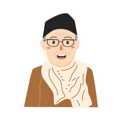 Buya hamka indonesian national hero illustration