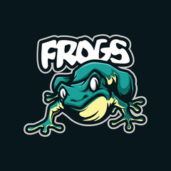 Frogs mascot logo design with modern illustration concept style for badge, emblem and t shirt printing. Frogs illustration.