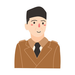 soekarno indonesia national hero illustration