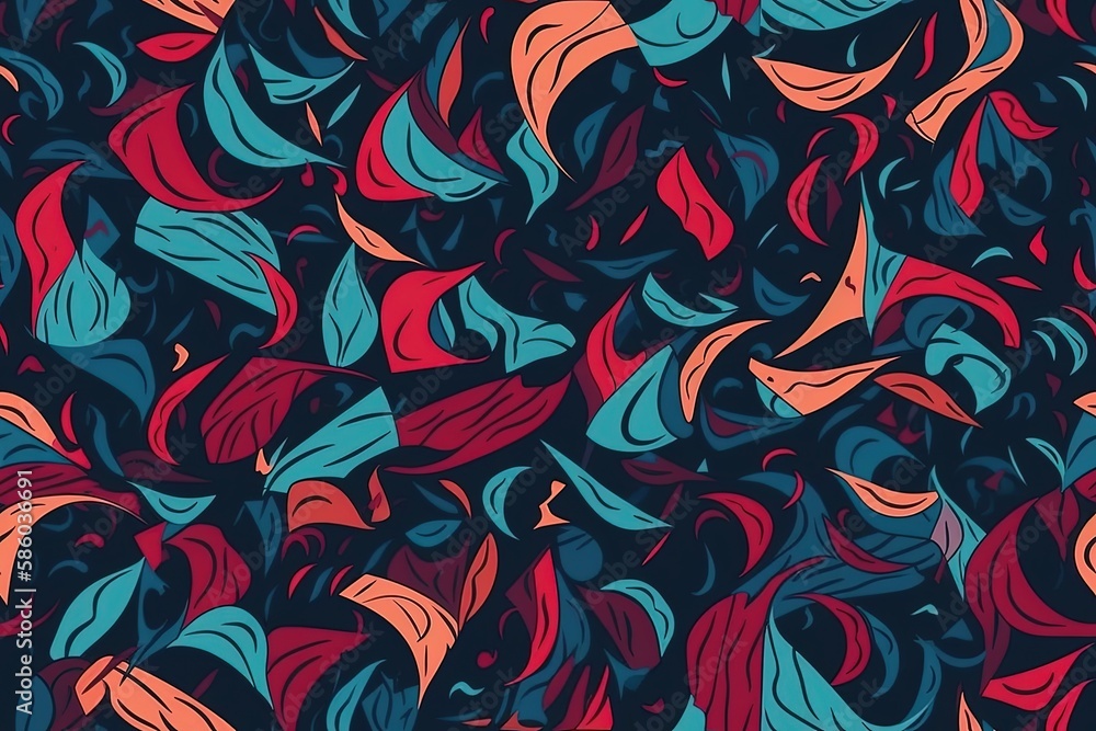 Poster vibrant and colorful abstract pattern created with generative ai technology
