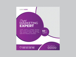 Corporate business marketing social media post template,  Social Media Cover ads banner, flyer, invitation card . Anyone can use this Easy Design Promotion web banner for social media.