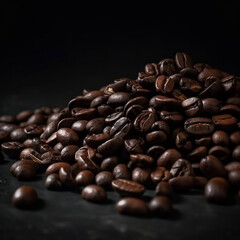 close-up of roasted coffee beans