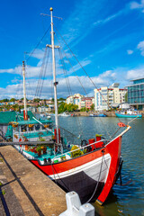 Riverside of Avon in English town Bristol