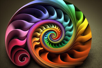 Colorful rainbow Fractal Spiral Illustration