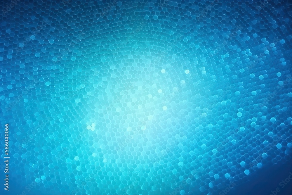 Poster blue background with circles of light created with generative ai technology