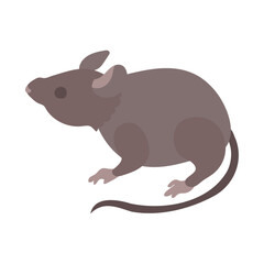 横向きのハツカネズミ。フラットなベクターイラスト。
A sideways facing house mouse. Flat designed vector illustration.