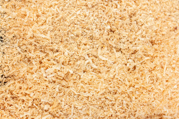 Sawdust texture from wood work copy space