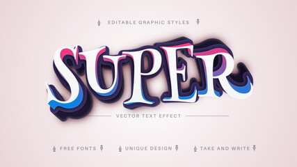 Super - Editable Text Effect, Font Style