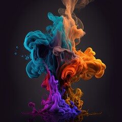 Colorful smoke, abstract background, wallpaper. Color bomb. Printable image. High quality. Generative AI