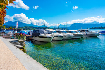 Marina at lake Lucerne in Switzerland