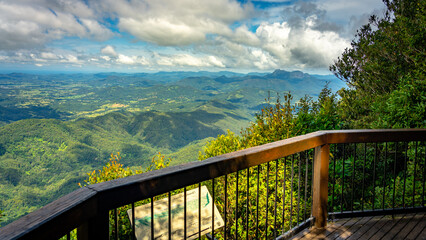 Fototapeta premium Lookout platform at the Springbrook National Park, Queensland, Australia