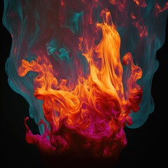 Colorful smoke, abstract background, wallpaper. Color bomb. Printable image. High quality. Generative AI