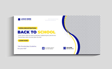 School Admission or back to school Social Media cover Template Design