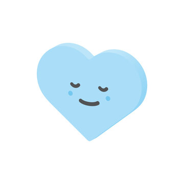 recommend clip art: シンプルでかわいい目を閉じて微笑んでいるハートのイラスト - 恋愛･ホワイトデー･メンタルヘルスのイメージ