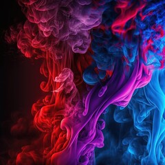 Fototapeta na wymiar Colorful smoke, abstract background, wallpaper. Color bomb. Printable image. High quality. Generative AI