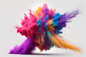 Fototapeta na wymiar Colorful smoke, abstract background, wallpaper. Color bomb. Printable image. High quality. Generative AI