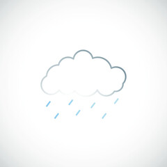 Cloud and Rain line icon. Simple weather sign. Vector illustration.