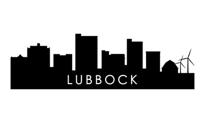 Obraz premium Lubbock skyline silhouette. Black Lubbock city design isolated on white background.