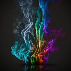 Obraz premium Colorful smoke, abstract background, wallpaper. Color bomb. Printable image. High quality. Generative AI