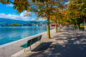 Waterfront of lake Lucerne in Luzern, Switzerland