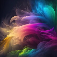 Fototapeta premium Colorful smoke, abstract background, wallpaper. Color bomb. Printable image. High quality. Generative AI