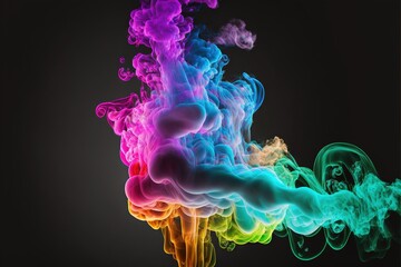 Fototapeta premium Colorful smoke, abstract background, wallpaper. Color bomb. Printable image. High quality. Generative AI