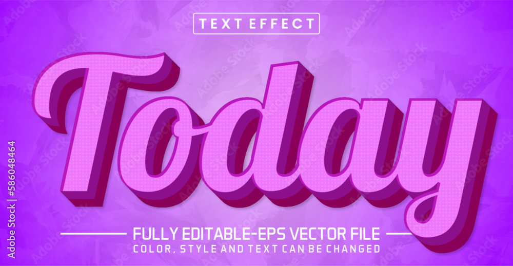 Poster today text editable style effect