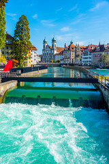 View of Saint Francis Xavier church at Swiss town Luzern