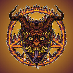 Demon Pentagram Illustration