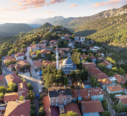 Fototapeta na wymiar The Ormana village, Turkey - remote location in the mountains adds to its secluded and isolated feel, making it seem like a hidden gem waiting to be discovered.