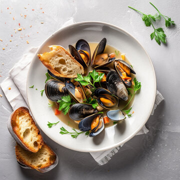 mussels with lemon generation AI