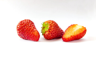 Strawberries isolated on white