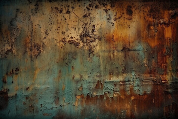 Old grunge, rusty metal texture background - Generative AI