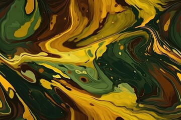 abstract painting with dominant yellow and green hues created with Generative AI technology