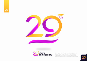 Number 29 logo icon design, 29th birthday logo number, 29th anniversary.