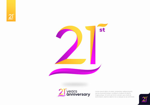 Number 21 logo icon design, 21st  birthday logo number, 21st anniversary.