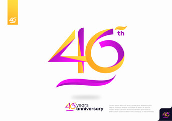 Number 46 logo icon design, 46th birthday logo number, 46th anniversary.
