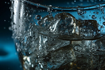 water. sparkling water. close up, generative ai