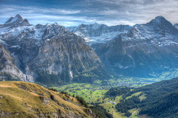 Panorama view of Grindelwald, Switzerland