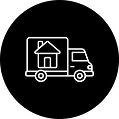 Mover Truck Line Inverted Icon