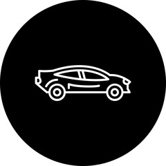 Sports Car Line Inverted Icon