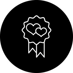 Ribbon Badge Line Inverted Icon