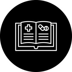Medical Book Line Inverted Icon
